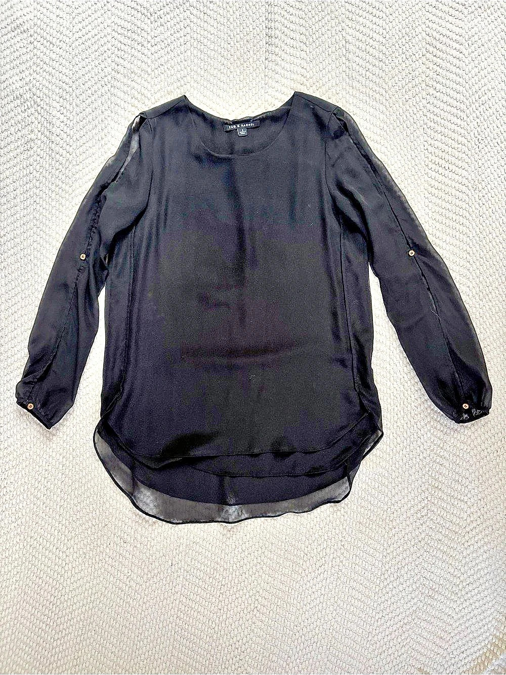 Zac & Rachel Black Long Sleeve Blouse Size Medium Like New